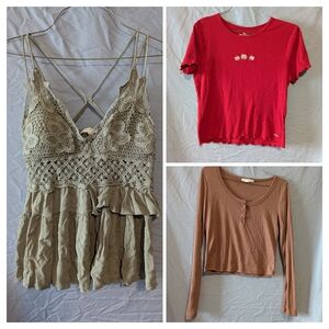 Pink Rose Beige Lace Camisole